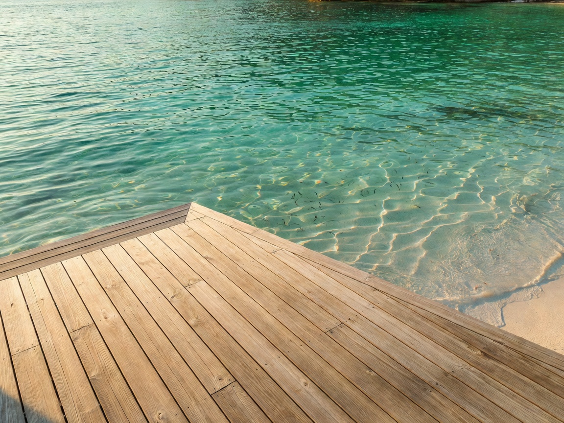 Palazzo Del Mare Sardinia private beach deck with crystal clear emerald waters