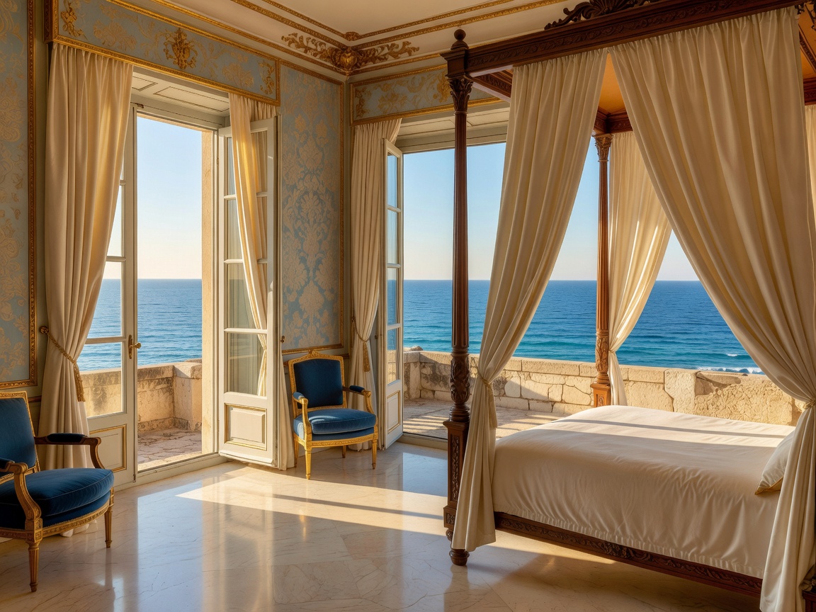 Resort master suite interior with private terrace overlooking the sea